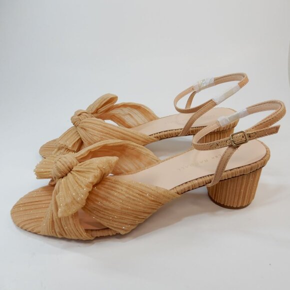 Loeffler Randall Dahlia Ankle Strap Knot Bow SANDALS Sz 10.5 Glitter Beauty NEW - Picture 5 of 16